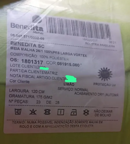Tecido 100% poliéster