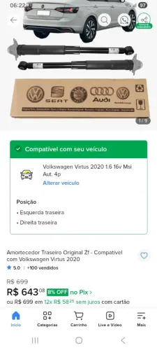 Amortecedor traseiro Virtus Polo original