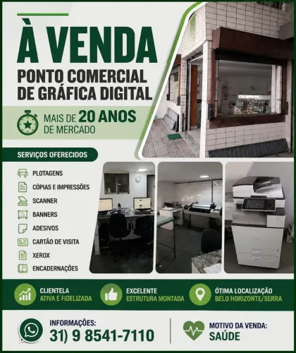 Ponto de Gráfica Digital à Venda - Região Excelente