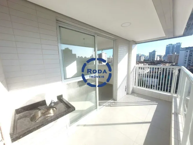 Apartamento Novo com 1 Suíte e Varanda Gourmet para locação na Aparecida, Santos