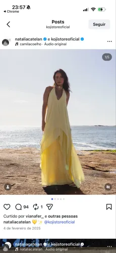Vestido longo - amarelo manteiga