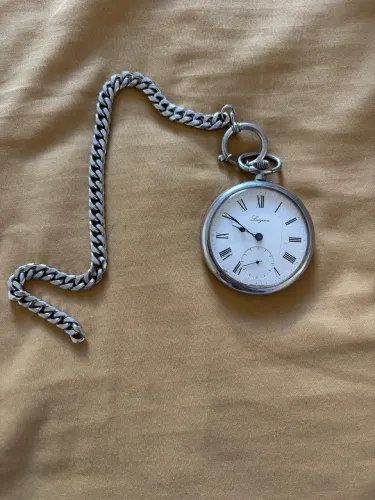 Relógio de Bolso Longines Vintage com Corrente - Clássico Suíço