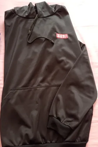 Agasalho Sesi helanca, bolso canguru com capuz,Tam.G