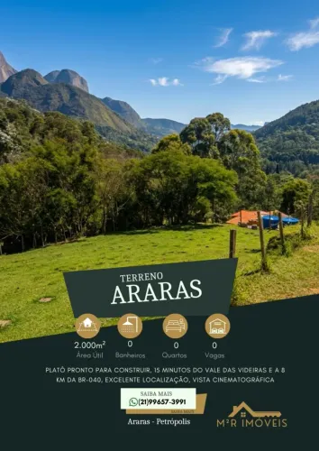 TERRENO EM ARARAS PETRÓPOLIS 2.000m² EXCELENTE LOCALIZAÇÃO