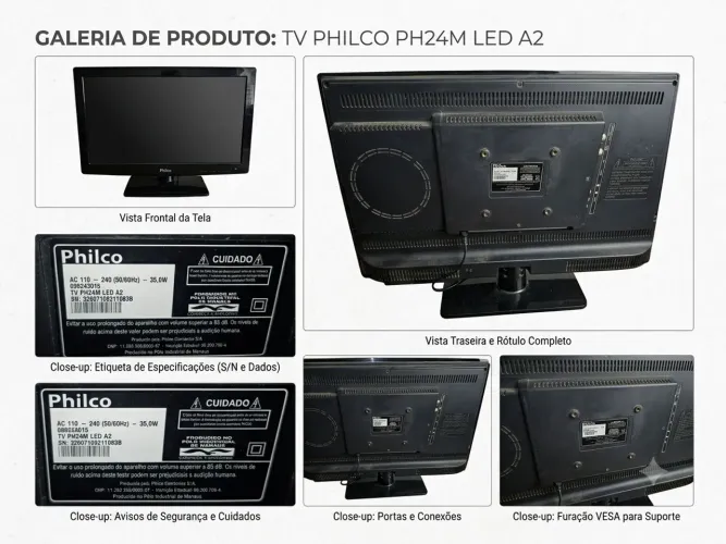 TV Philco 24 polegadas quebrada. Apenas a carcaça.