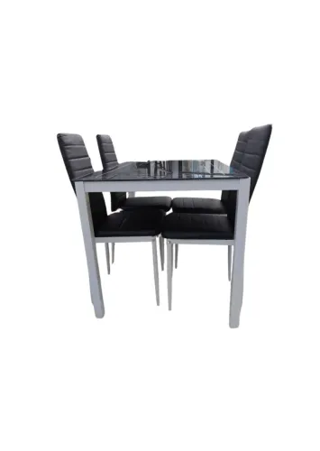Mesa de vidro com 4 cadeiras