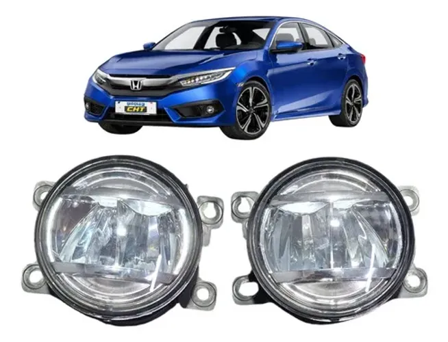 Par Farol Milha Auxiliar Civic 2017 A 2021 Led Transparente