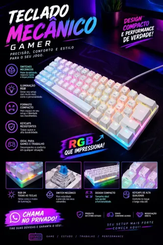 Teclado mecânico husky blizzard