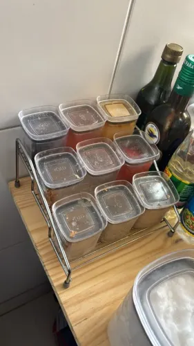 9 potinhos para tempero em acrílico