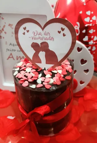 Bolo brownie dia dos namorados 