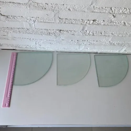 Ref.248 - Kit com 3 Prateleiras de Canto em Vidro Temperado 19,5 cm banheiro decoração