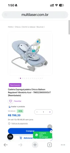 Cadeira Espreguiçadeira Chicco Balloon Regulavel 