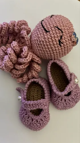 Kit sapatinho e polvo do amor de crochê 