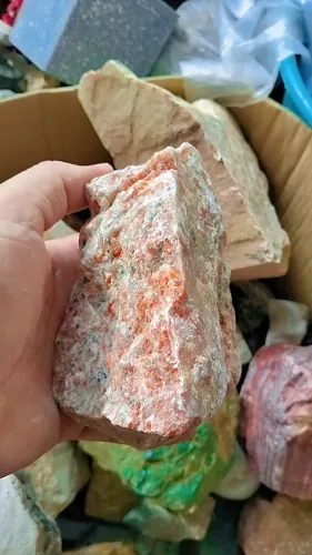 Arte em pedra Laranja de Calcita natural 1100g