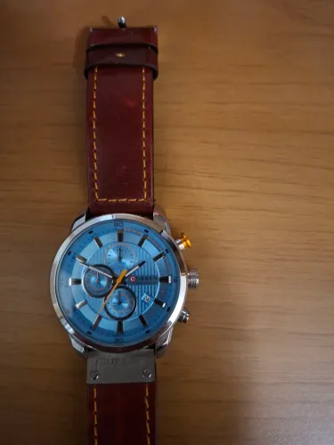 Relógio Masculino Curren 8314 Cronógrafo - Azul com Pulseira de Couro