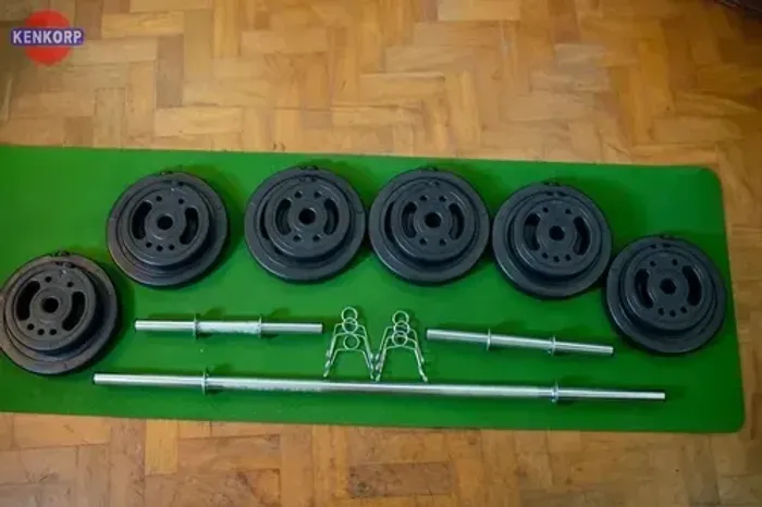 Kit 60kg Kenkorp barras e anilhas