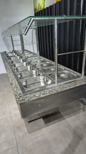 Balcão self-service refrigerado 220v - 20 cubas 2.95m (analiso propostas e trocas).