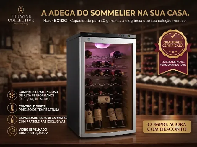 Adega haier compressor, 30 garrafas. Digital em perfeito estado, funcionando 100%
