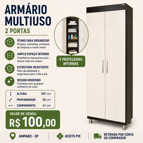 Armário multiuso 2 portas 