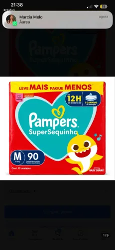 Fralda Pampers super sequinha M