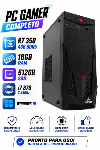Pc Gamer I7 870 Roblox + 512gb SSD + 16gb Ram 1600 + R7 4gb Ddr5