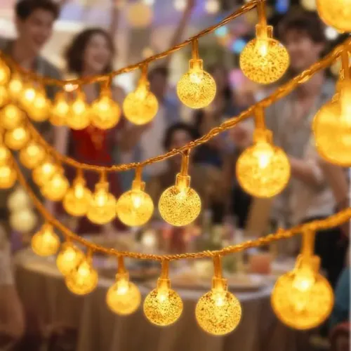 Varal de Luz Solar Decorativo Prova D'água 8 Funções Enfeites de Natal Lâmpada de Cristal 