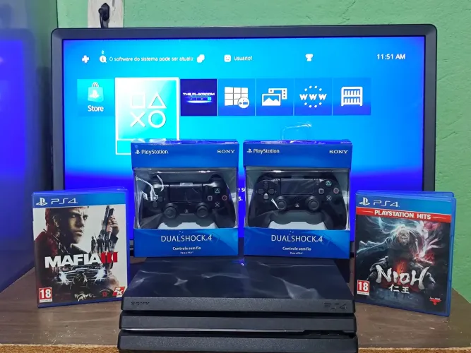 PS4 Pro 1TB + 1 Controle + 1 Jogo