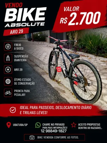Bicicleta absolute nero 5 semi nova