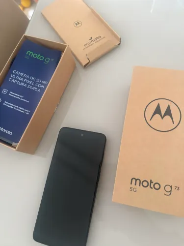 CELULAR: MOTO G 73, velocidade 5G, AZUL + carregador + fone de ouvido