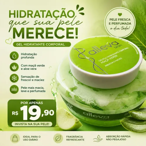 Geleia hidratante corporal Maçã Verde
