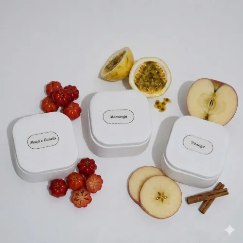 Velas Aromáticas em Vaso de Gesso Kit com 3