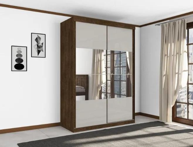 Guarda roupa Dubai 2 portas com espelho *novo na caixa