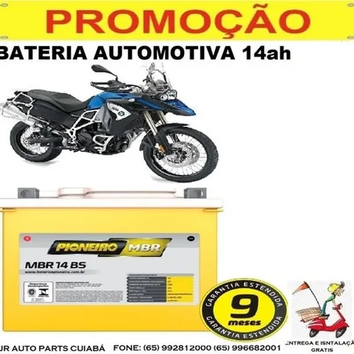 Bateria De Moto Pioneiro Mbr14-bs 14ah Automotiva