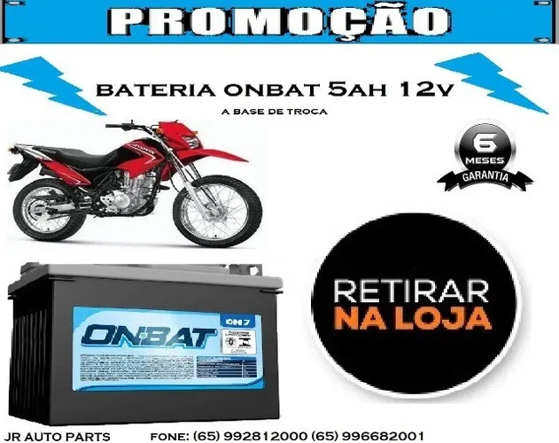 Bateria onbat 5ah Honda Broz 150 2012 2013 2014 