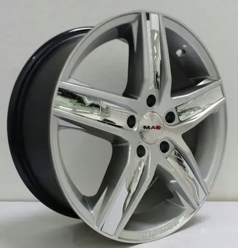 Roda aro 17 Mak Variant prata com apliques cromados Toyota Corolla 5x100 jogo 