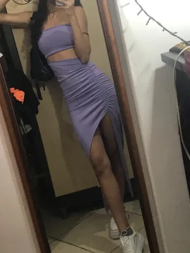 Vestido lilás, longo