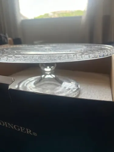 Suporte de bolo de cristal servidor de prato de bolo com pé - Coleção Claro