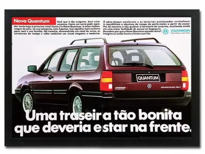 Santana Quantum 1992 - Quadro decorativo com propaganda original de revista