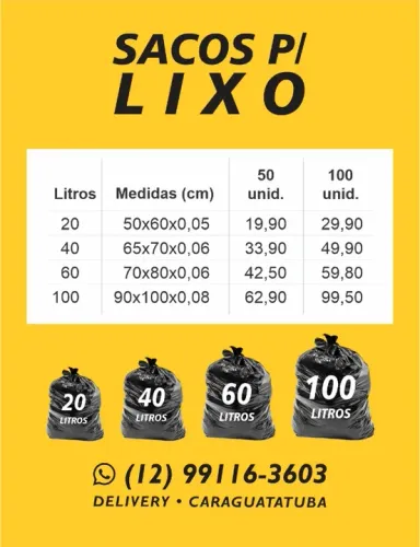 Sacos de Lixo | Distribuidora Caraguatatuba SP