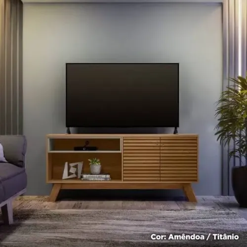 Rack Para Tv até 65 Polegadas freijó Off white