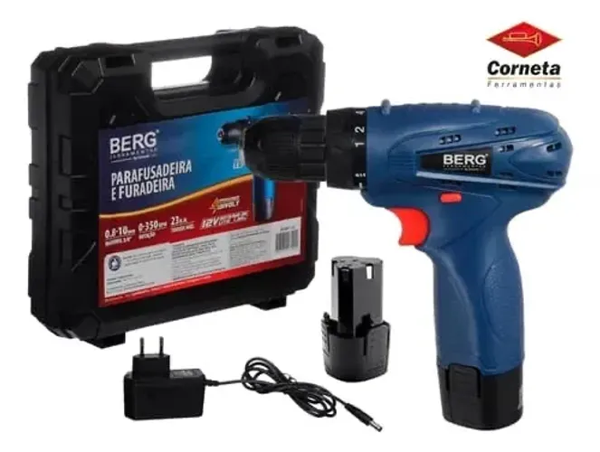 Parafusadeira Furadeira Corneta Berg 12v BIVOLT  