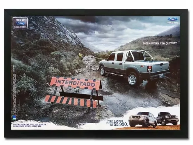Ford Ranger - Quadro decorativo com propaganda original de revista