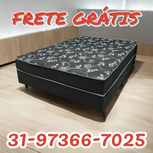 CAMA BOX CASAL NOVAS 10CM DE ESPUMA D33 / SUPER PROMOÇÃO