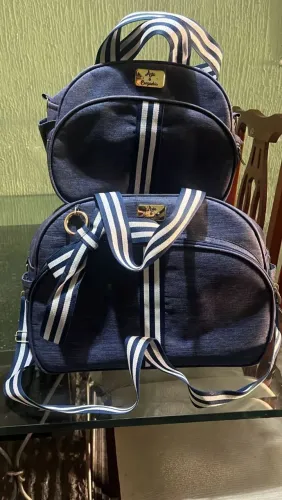Kit bolsa maternidade - Azul e branco