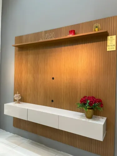 Painel Frisado Curitiba C/Nicho TV até 70 Polegadas- Receba Amanhã