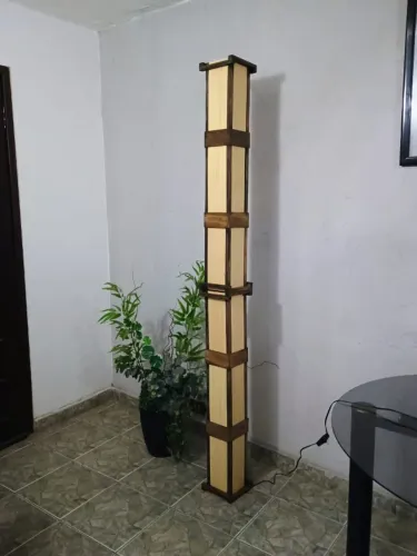 Abajur De Chão piso luminária Rustico Japonês oriental 2 metros de altura sala quarto