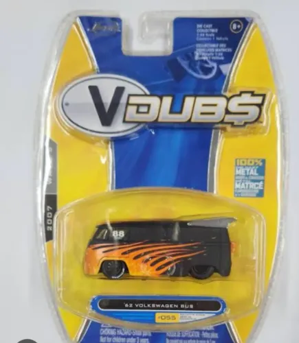 Jada Toys - Vdub$ - 62 Volkswagen Bus - Raro! - Preto Com LaranjaJada Toys - Vdub$ - 62 Vo
