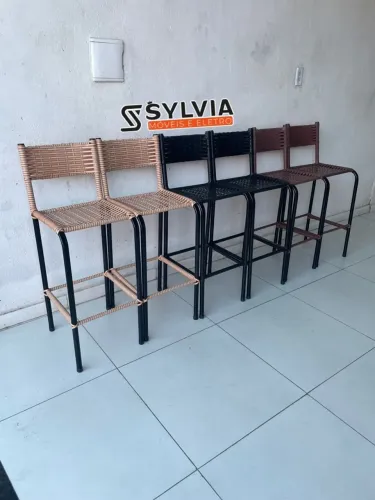 BANQUETAS EM FIBRA COM FERRO DE PROMOÇÃO