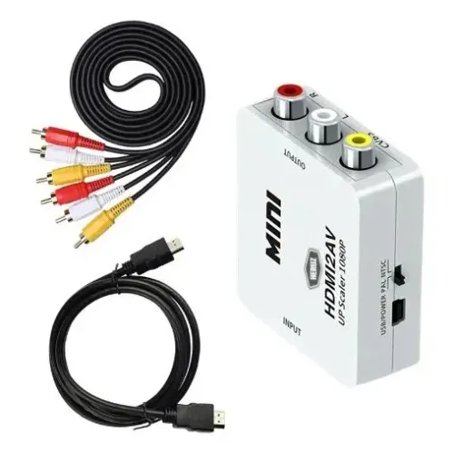 Conversor HDMI para avi com cabo av e cabo hdmi 