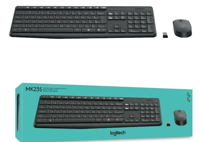 Combo Teclado e Mouse sem fio Logitech MK235-NOVO NA CAIXA com Conexão USB, Pilhas Inclusa